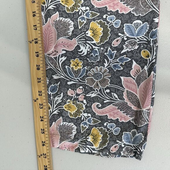 Loft Pull on Pants Size XL Floral Straigth Leg Pockets - Picture 9 of 11